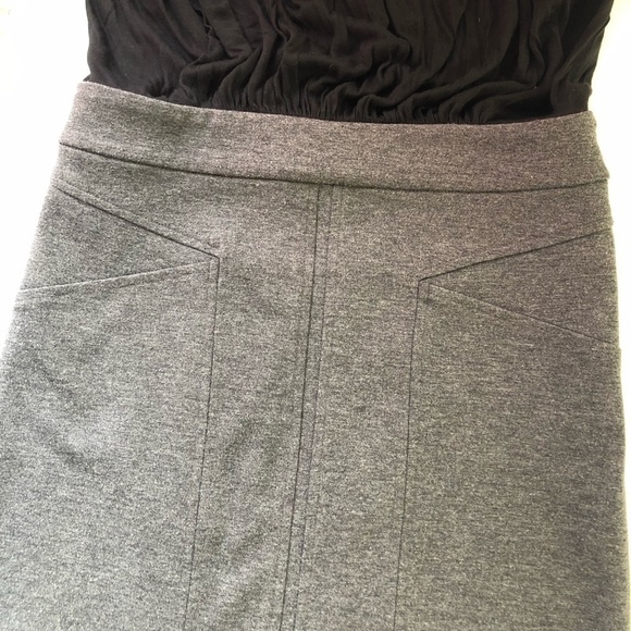 BCBGMaxAzria dress sheer cowl top grey skirt 4 - Picture 9 of 10